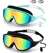 WIN.MAX Swimming Goggles 2 Pack Anti Fog Anti UV Clear View for Men Women Boys Girls,Swim Goggles...