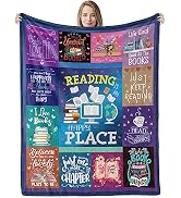 Book Lovers Gift Throw Blanket, Soft Cozy Reading Plush Fleece Blanket Gifts for Book Lovers, War...