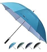 Prospo 62 Inch Extra Large Golf Umbrella, Double Canopy Automatic Open Sun Rain Stick Umbrellas, ...