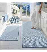 BSICPRO Bathroom Rugs Set 2 Piece-Chenille Bath Mats Non Slip-Thick Soft Absorbent Beach Bath Rug...
