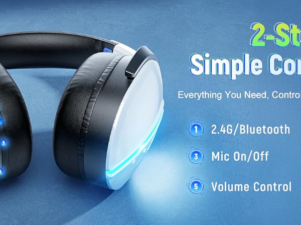 Wireless Gaming Headset for Ps5, Ps4, PC, Switch