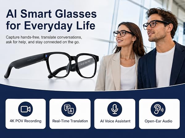smart glasses,camera glasses,ai glasses,smart glasses with camera,recording glasses