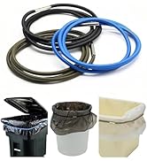 Trash Can Rubber Bands Set of 3, Black, Blue, Grey, Fits 13 to 30 Gallon Trash Cans,Homewares Col...