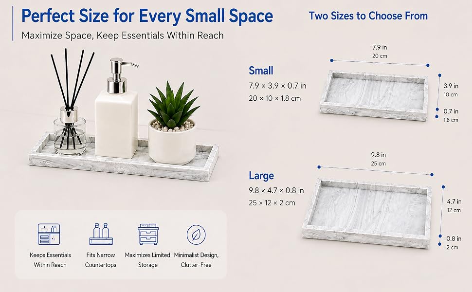 narrow vanity tray