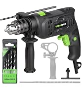 GALAX PRO 4.5Amp 0-3000RPM Corded Hammer Drill, 5pcs Bit, Hammer and Drill 2 Functions in 1 with ...