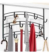 LYNK Professional Home Over The Door Hooks - 9 Hook Over The Door Hanger - Over Door Coat Rack ...