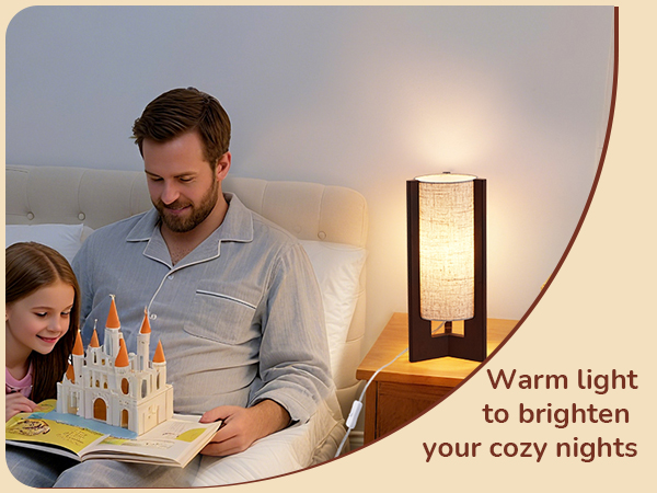 Small Wood Table Lamp for Bedroom