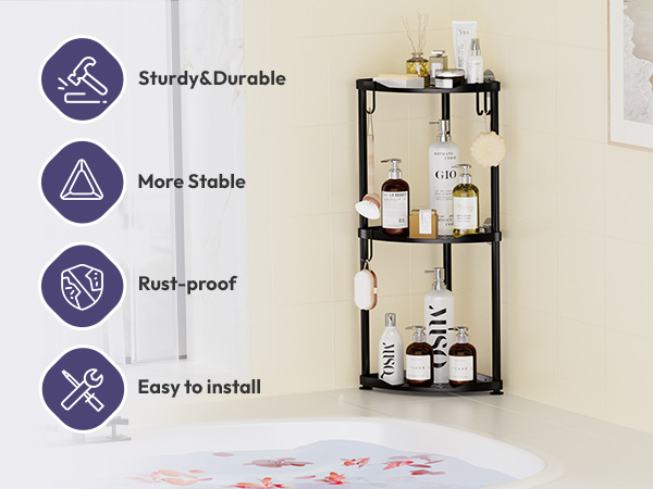 Corner Shower Caddy Standing Corner Shower Organizer Floor Shower Shelf