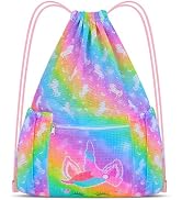 Mesh Drawstring Backpack Bag with Zipper Pocket Beach Bag for Swimming Gear Backpack Gym Storage ...