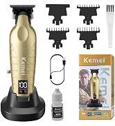 KEMEI Hair/Beard Trimmer for Men, Cordless Professional Hair Clippers for Hair Cutting with LED D...
