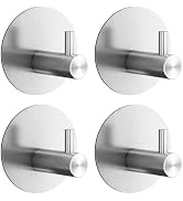 Aenfaiy Towel Hooks for Bathroom (4 Pack) Adhesive Towel Hook Shower Hooks for Inside Shower - St...