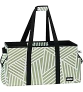 DSDCDJ Sturdy Extra Large Utility Tote Bag with Hard Bottom & Hard Sides, Collapsible Oversized T...