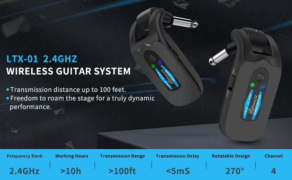 Wireless Guitar System Digital Wireless Guitar Transmitter Receiver for Electric Guitar Bass
