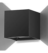 BIRITALO 20W Outdoor Wall Lights 6500K Up and Down Black LED Modern Wall socnes Adjustable Square...