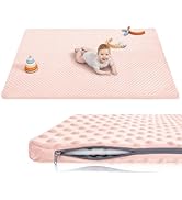 Baby Floor Play Mat for Playpen, Extra Thick 71x59 Inches Padded Mat with Ultra Soft 3D Minky Dot...