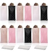 Nicunom 12 Pcs Squeeze Top Sunglass Case with Cleaning Cloth, Portable Sunglasses Pouch Bag Soft ...