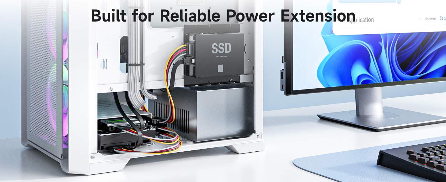 15 Pin SATA Power Extension Cable