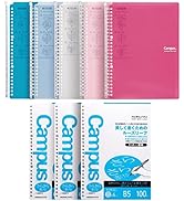 Kokuyo Campus Smart Ring Binder, Up to 60 Sheets, B5, 26 Holes, Total 5-Color & 300 Sheets Paper ...
