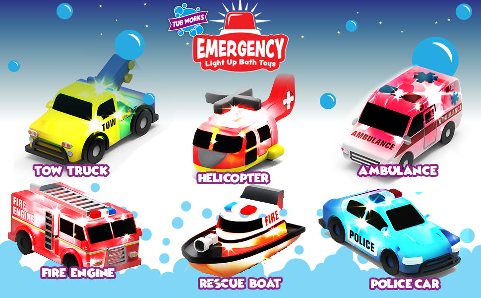 emergency light up bath toys for kids