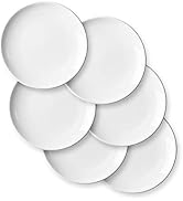 Delling Porcelain Appetizer Plates Set of 6, 7 inch White Dessert/Salad Plates - Small Dinner Pla...