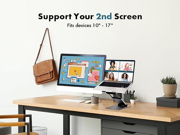 metallic laptop stand