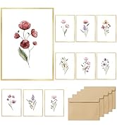slapaflife Blank Cards,Elegant Gold Foil Floral Design Blank Greeting Cards 4x6,20Pack -Blank Gre...