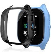 1 Pack Protective Case for Verizon Gizmo Watch 3 Screen Protector, Hard PC Bumper Cover Built-in ...