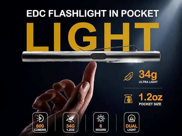 flat edc flashlight