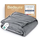Bedsure GentleSoft Fleece Throw Blanket for Couch Grey - Lightweight Plush Fuzzy Cozy Soft Spring...