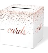 WNINK Rose Gold Cards Box, Cards Receiving Box For Birthday, Wedding, Bridal or Baby Shower, Grad...