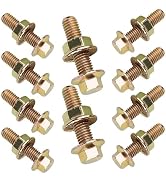 YAWUROU 10 PCS Exhaust Manifold Bolt Kit, Hexagonal Flange Nut Screw Anti-Slip Fasteners, High St...