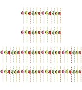 150 Pcs Honeycomb Fruit Straws Drinking Straws Hawaii Theme Straw Festival Straw Hawaii Decorativ...