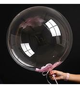 20pc Clear Bobo Balloons for Stuffing With Confetti, 24 inch Bubble Pool Ballons, Stretchable Pla...