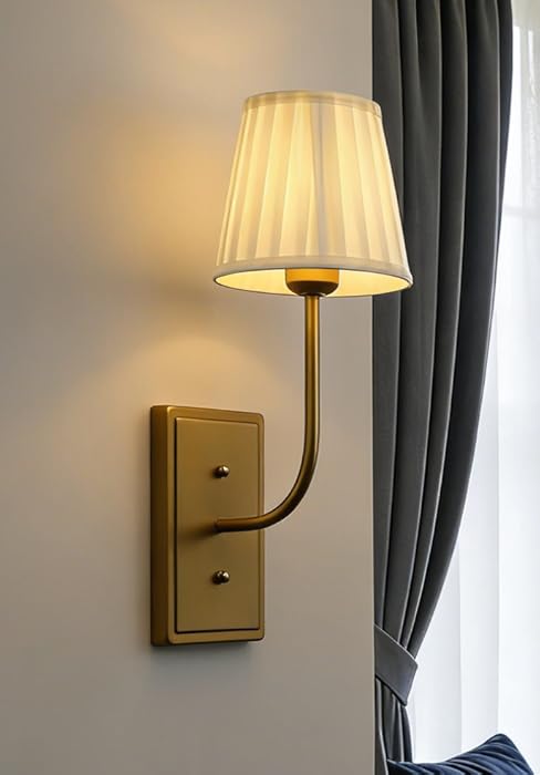 pleated off-white fabric wall sconces