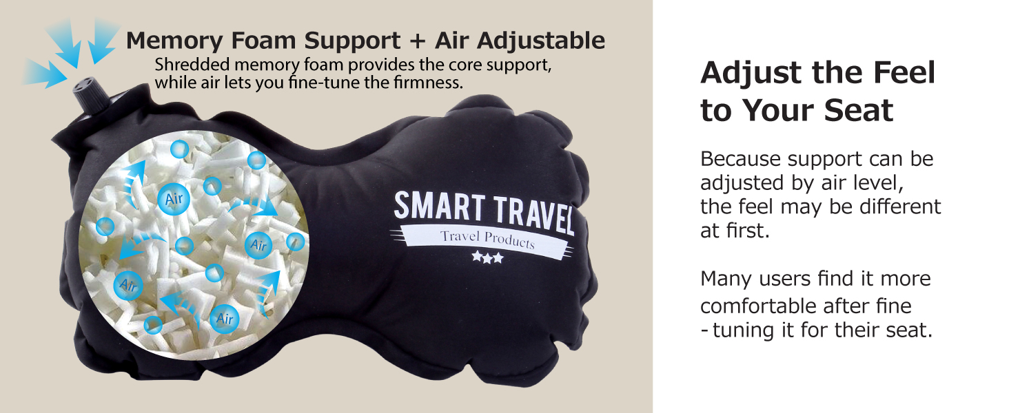 Hybrid Support, Not Just Air - Shredded memory foam inside with air-adjustable firmness