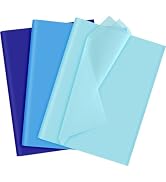 NEBURORA Assorted Blue Gift Wrap Paper Set 60 Sheets Wrap Tissue Paper 3 Colors for DIY Gifts Pac...