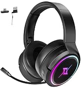 Targeal 2.4G Wireless Gaming Headset for PC, Xbox, PS5, Switch, Mac,Mobile- Rotatable & Foldable ...