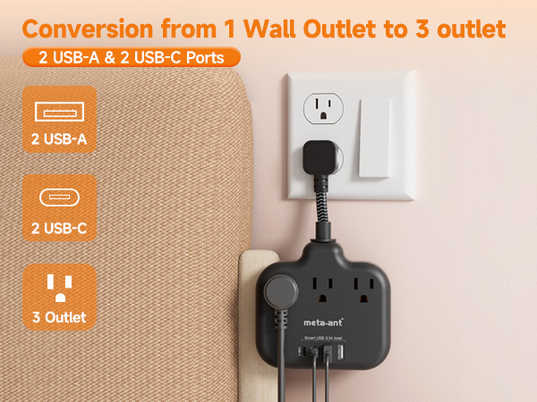 7-in-1 Multi Plug Outlet Splitter