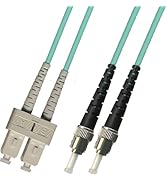 RiteAV 4M (13.12ft) OM3 10Gb SC to ST Fiber Optic Cable Duplex Multimode 50/125 Jumper 4 Meter Aq...