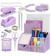 SYMDROMIA 13-in-1 Office Desk Organizer Set with Stapler and Tape Dispenser, Pen Holder, Scissors...