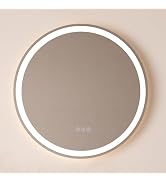 East Grove Home Corona Collection Front and Back Illuminated 24in Round LED Frameless Mirror with...