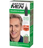 JUST FOR MEN Shampoo-In Color, Hair Color, Sandy Blond H-10 (1 Pack) | Shampoo-in Color sandy blo...