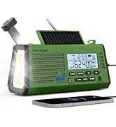 Peakeep Emergency Radio NOAA Weather Alert Battery Solar Crank Powered | Portable Radio AM FM SW,...