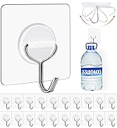 YSJNUS Adhesive Wall Hooks for Hanging Heavy Duty 33lb(Max), Waterproof and Rustproof Transparent...