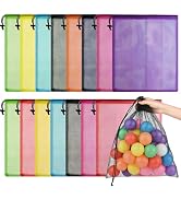 PLULON 15 Pcs Mesh Bag Drawstring Mesh Laundry Bags, 13 x 15.5 Inch Nylon Drawstring Bag for Pool...