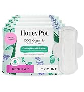The Honey Pot Company - 80ct - Herbal Sanitary Pads for Women - Regular Flow w/Wings - Infused w/...