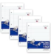 WritePads Notebook Paper College Ruled Loose Leaf Paper, Standard 8"x10-1/2",3 Hole Punched Binde...