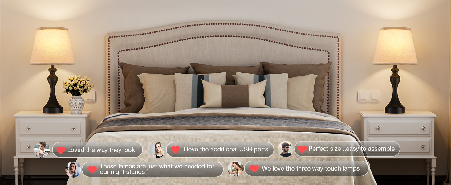 Bedside Lamps Set of 2