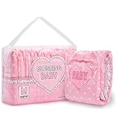 Littleforbig Printed Adult Brief Diapers 10 Pieces - Blushing Baby Pink(M)