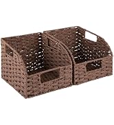 OIAHOMY Pantry Baskets for Organizing, Paper Rope Baskets with Built-in Handles, Wicker Storage B...